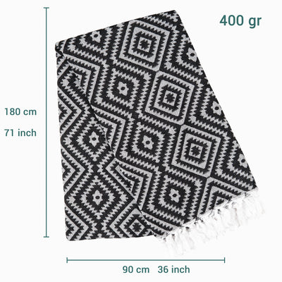 Laislabonita Turkish Peshtemal Towel Stockholm Black