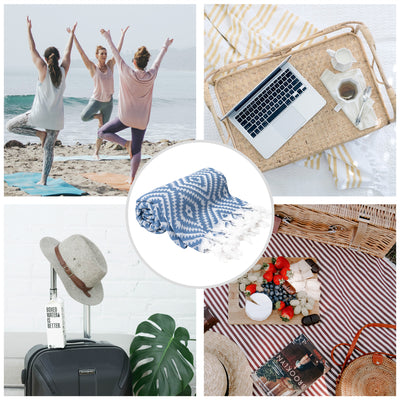 Laislabonita Turkish Peshtemal Towel Stockholm Blue