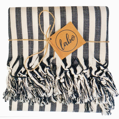Laislabonita Turkish Peshtemal Towel New York Black