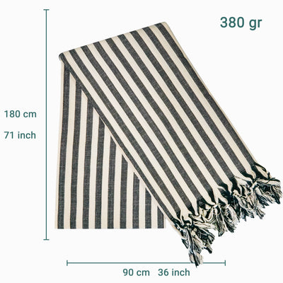 Laislabonita Turkish Peshtemal Towel New York Black