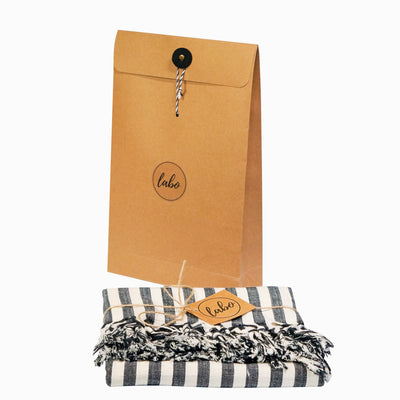Laislabonita Turkish Peshtemal Towel New York Black