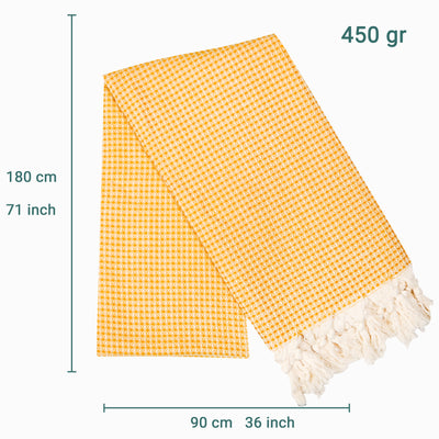 Laislabonita Turkish Peshtemal Towel Waffle Yellow