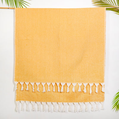 Laislabonita Turkish Peshtemal Towel Waffle Yellow
