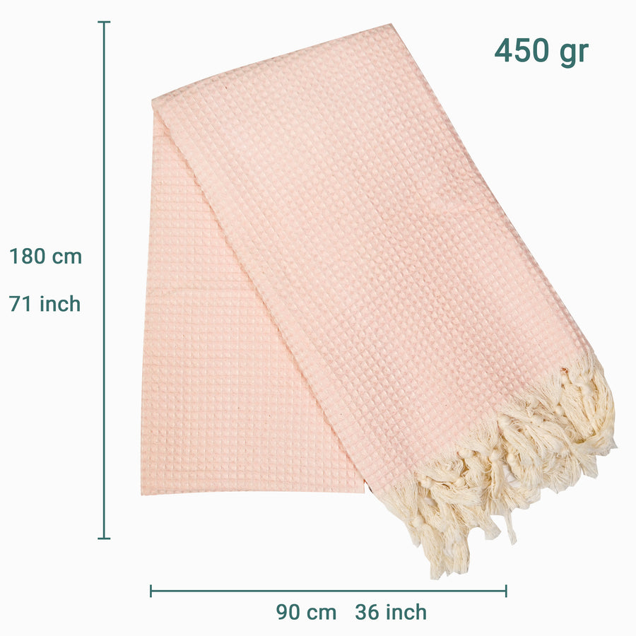 Laislabonita Turkish Peshtemal Towel Waffle Pink