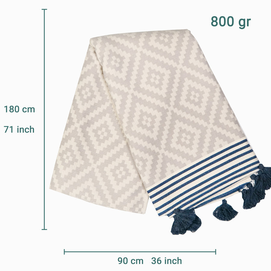 Laislabonita Turkish Peshtemal Towel Abu Dhabi Grey