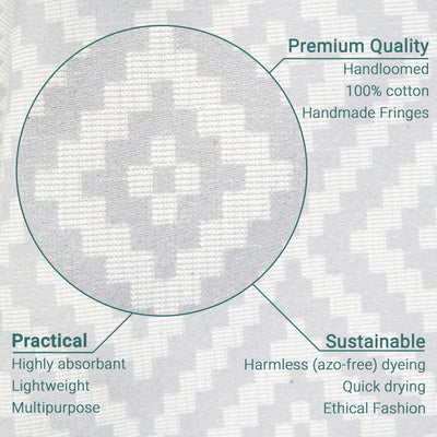Laislabonita Turkish Peshtemal Towel Abu Dhabi Grey
