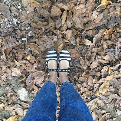 Navy Striped Mary Jane by MOI - Gifted Products