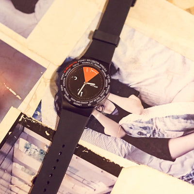 ATOP WORLD TIME WATCH BLACK - Gifted Products