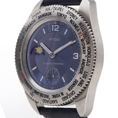 ATOP WORLD TIME WATCH CLASSIC LEATHER SERIES WWS-3A - Gifted Products