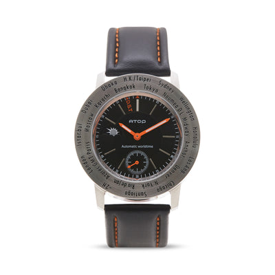 ATOP WORLD TIME WATCH MODERN LEATHER SERIES WWB-1 - Gifted Products