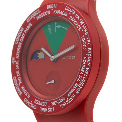 ATOP WORLD TIME WATCH RED - Gifted Products