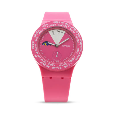 ATOP WORLD TIME WATCH PINK - Gifted Products