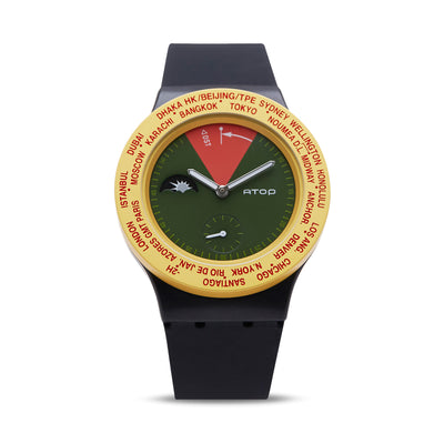 ATOP WORLD TIME WATCH RASTA - Gifted Products