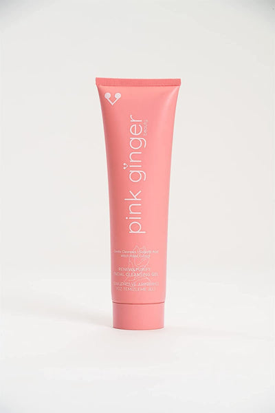 Pink Ginger Beauty  - Vegan Pink Clay Mask , Moisturizing Cream, Cealnsing Gel  Spatula - Gifted Products