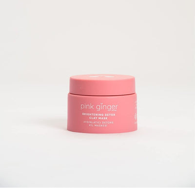 Pink Ginger Beauty  - Vegan Pink Clay Mask , Moisturizing Cream, Cealnsing Gel  Spatula - Gifted Products
