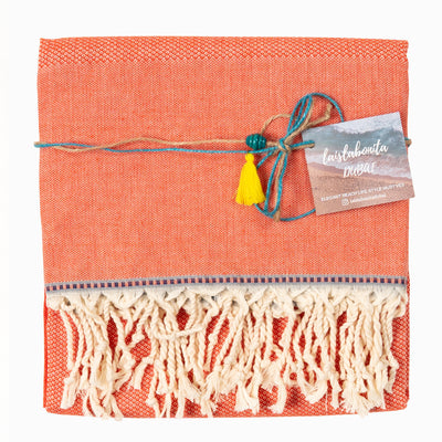 Laislabonita Turkish Peshtemal Towel Indigo Orange - Gifted Products