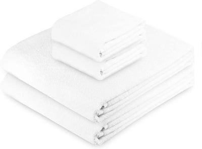 Exclusive 5 Star Hotel Turkish Cotton White Towel Set - (2 Bath Towels 2 Hand Towels) - Gifted Products