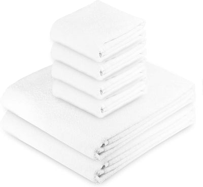 Exclusive 5 Star Hotel Turkish Cotton White Towel Set - (2 Bath Towels 4 Hand Towels) - Gifted Products
