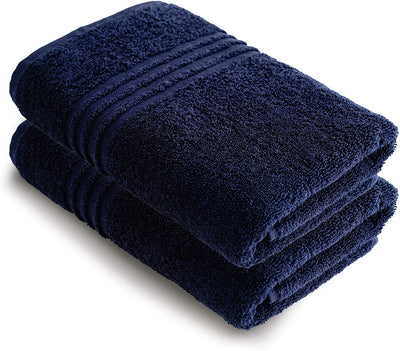 Exclusive 5 Star Hotel Turkish Cotton Navy Towel Set - (2 Hand Towels) - Gifted Products