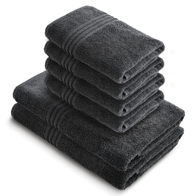 Exclusive 5 Star Hotel Turkish Cotton Grey Towel Set - (2 Bath Towels 4 Hand Towels) - Gifted Products