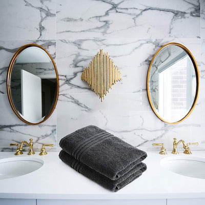 Exclusive 5 Star Hotel Turkish Cotton Grey Towel Set - (2 Hand Towels) - Gifted Products