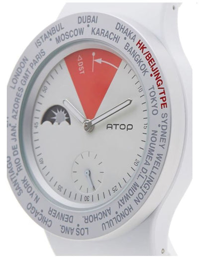 ATOP WORLD TIME WATCH WHITE VWA-12 - Gifted Products