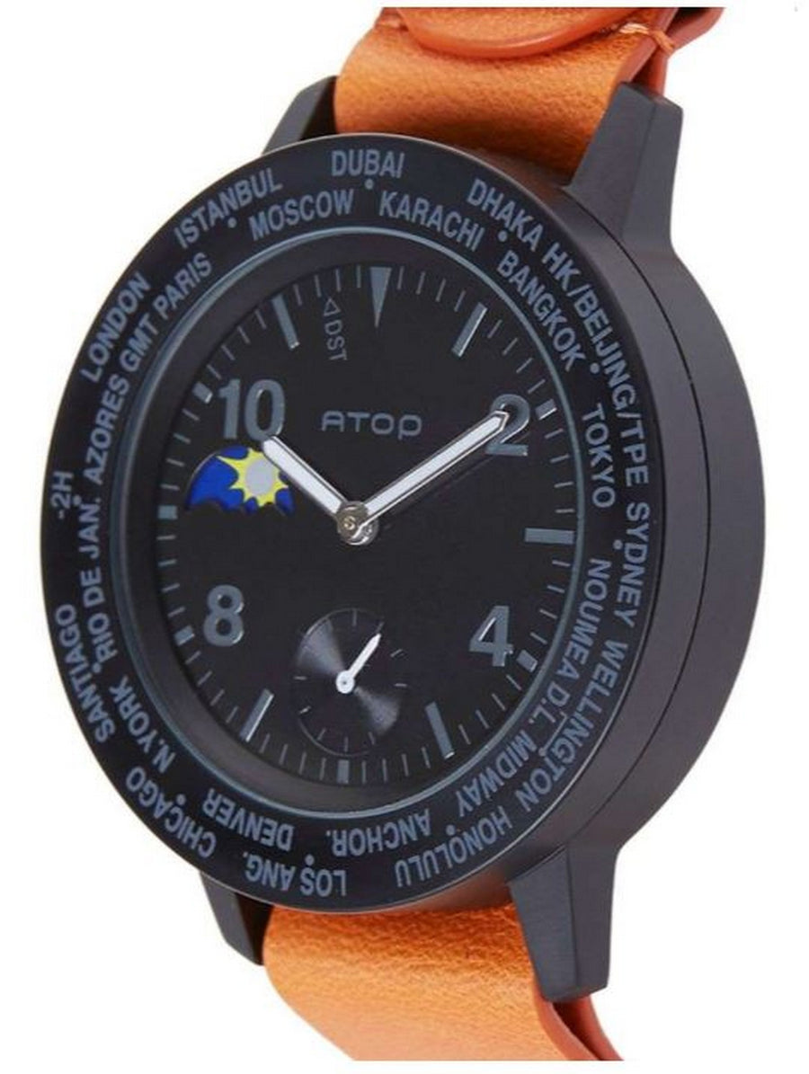 ATOP WORLD TIME WATCH AWA LEATHER SERIES AWA-11-L06 - Gifted Products