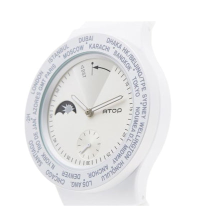 ATOP WORLD TIME WATCH WHITE VWA-10 - Gifted Products