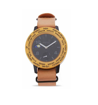 ATOP WORLD TIME WATCH AWA LEATHER SERIES AWA-BKGD-L03 - Gifted Products