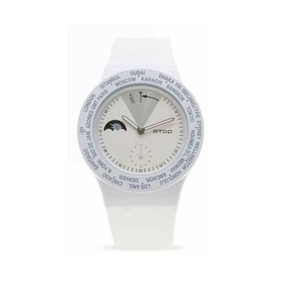 ATOP WORLD TIME WATCH WHITE VWA-10 - Gifted Products