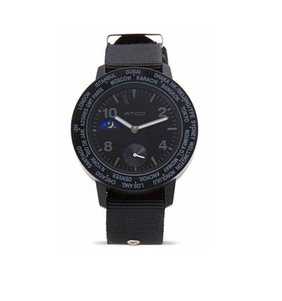 ATOP WORLD TIME WATCH BLACK AWA-11-C0102 - Gifted Products