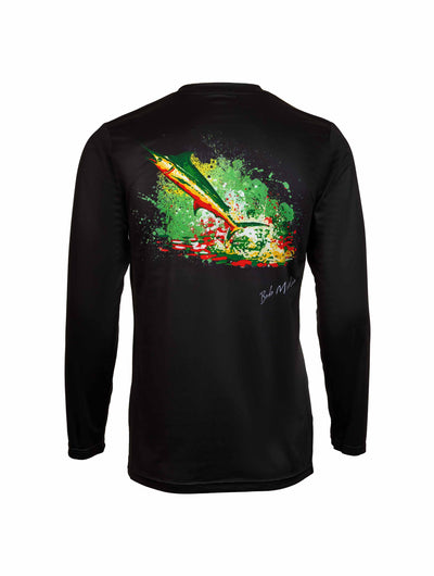Bob Marlin Performance Shirt Adult Rasta Marlin Black - Gifted Products