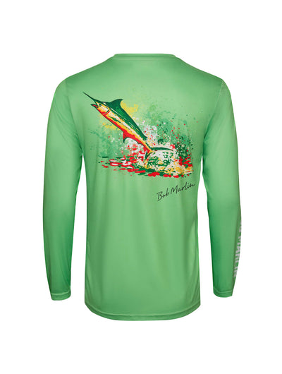Bob Marlin Performance Shirt Adult Rasta Marlin Green - Gifted Products