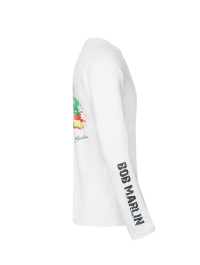 Bob Marlin Performance Shirt Adult Rasta Marlin White - Gifted Products