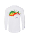 Bob Marlin Performance Shirt Adult Rasta Tuna White - Gifted Products