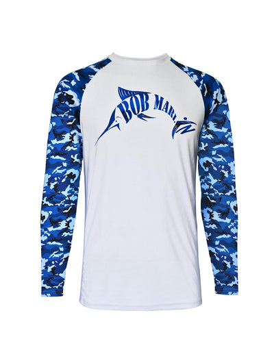 Bob Marlin Performance Shirt Adult Bob Camo Blue - Gifted Products